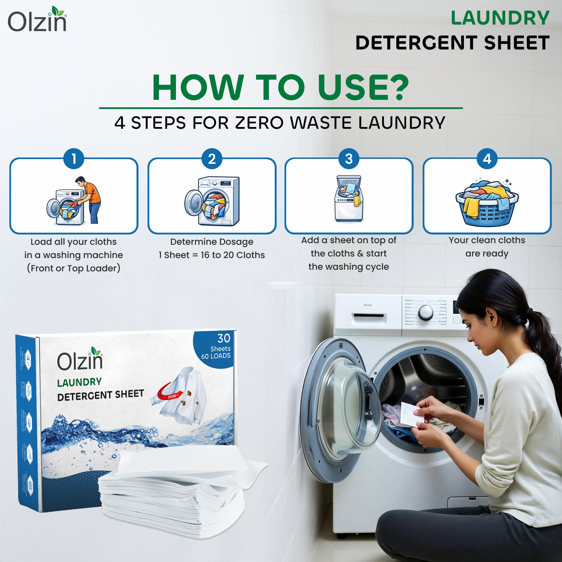Olzin Laundry Detergent sheet