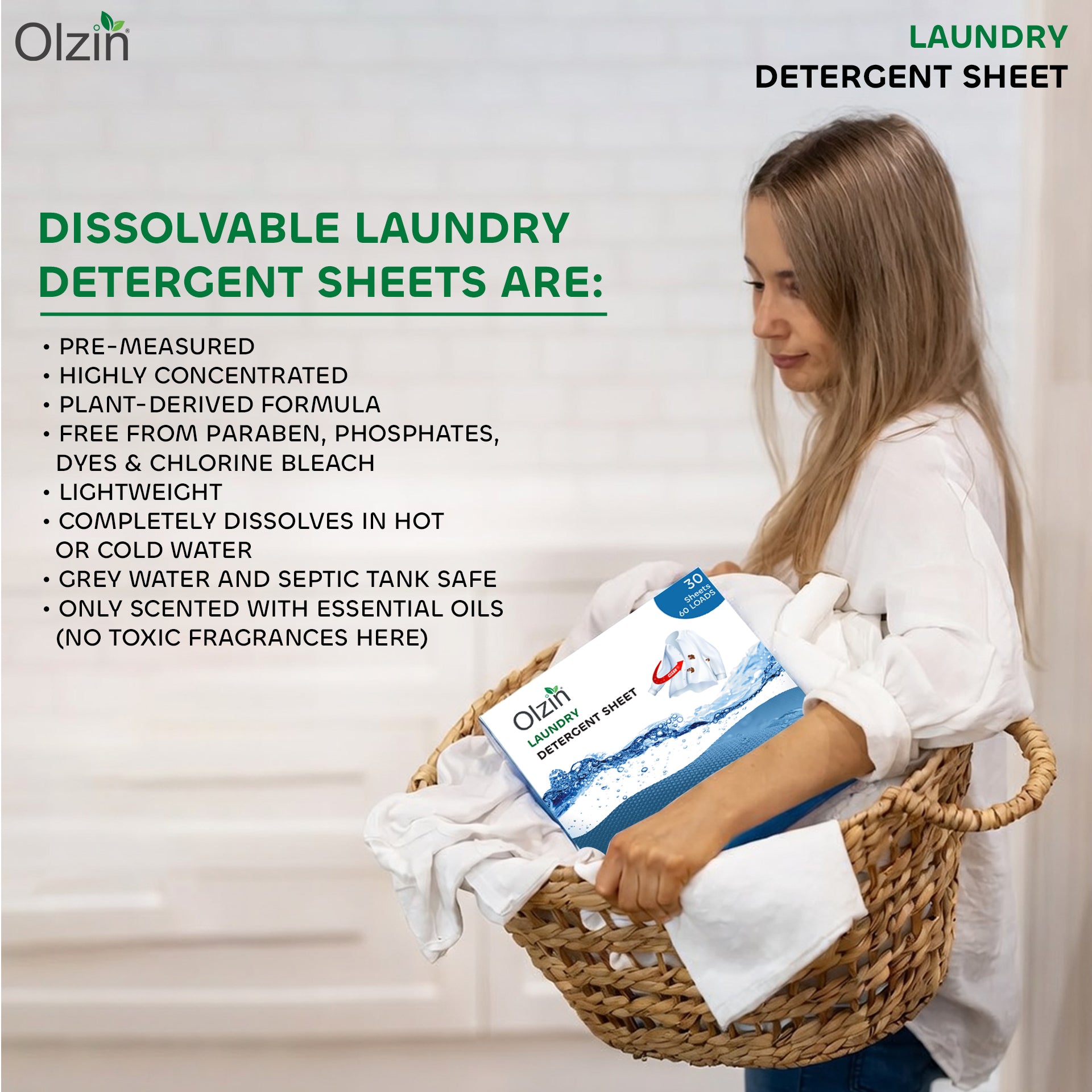 Olzin Laundry Detergent sheet