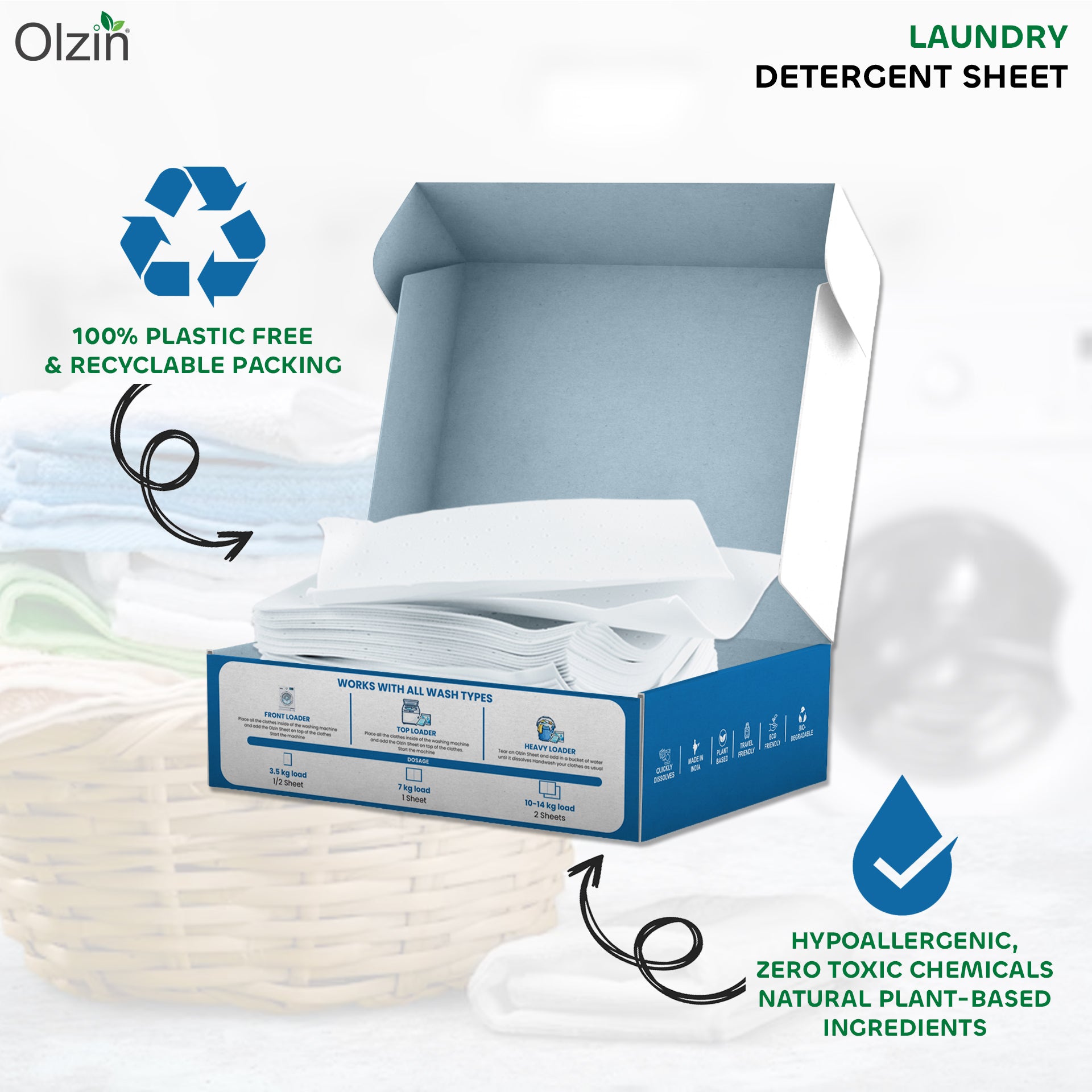 Olzin Laundry Detergent sheet