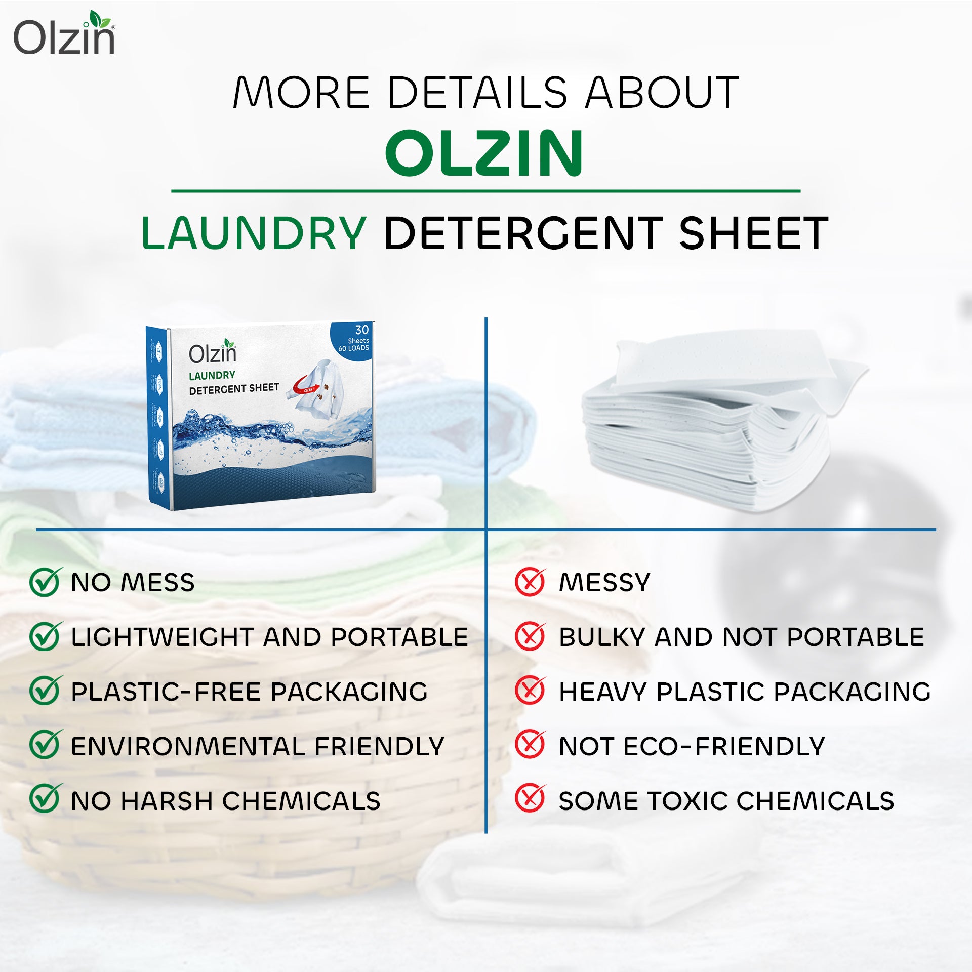 Olzin Laundry Detergent sheet